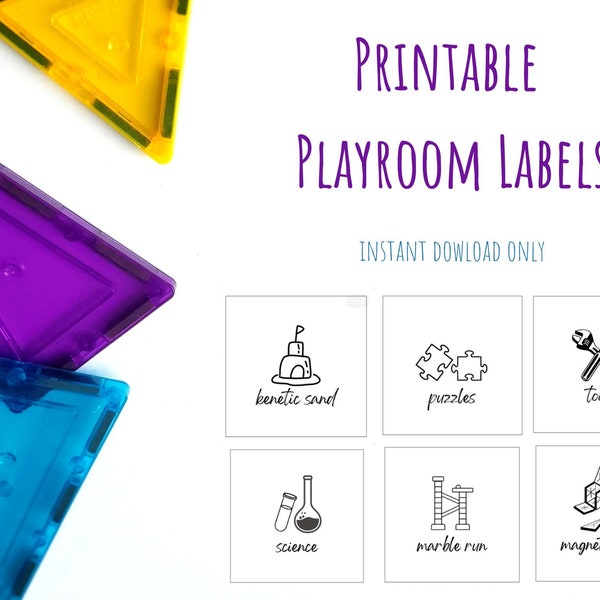 Playroom Organization Labels | Preschool Labels | Trofast Bin Labels | Storage Cube Labels | Toy Storage Labels