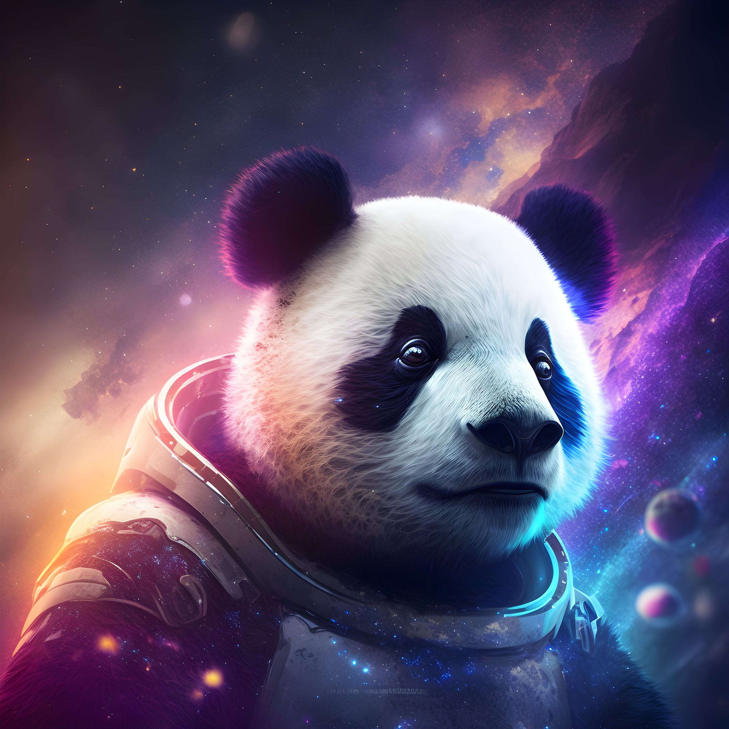 Space Panda Galaxy Panda Digital Art AI Generated Print - Etsy