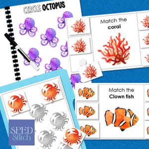 Skrzynki z zadaniami do sortowania bezbłędnego w tematyce oceanicznej | Praktyczna aktywność w edukacji specjalnej | Wczesna edukacja