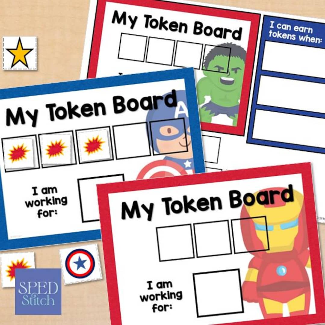 SUPERHERO Token Boards (reward Charts) Visuals for Positive Behavior ...
