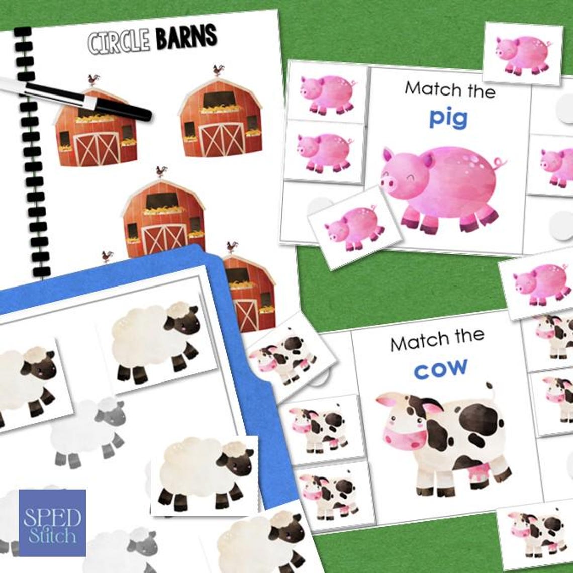 Farm Themed Errorless Learning Work Task Boxes & Activities for Early ...