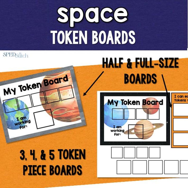 SPACE Planet Themed Token Boards (reward Charts) Visuals for Positive ...