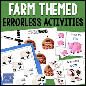 Farm Themed Errorless Learning Work Task Boxes & Activities for Early Education Special Education