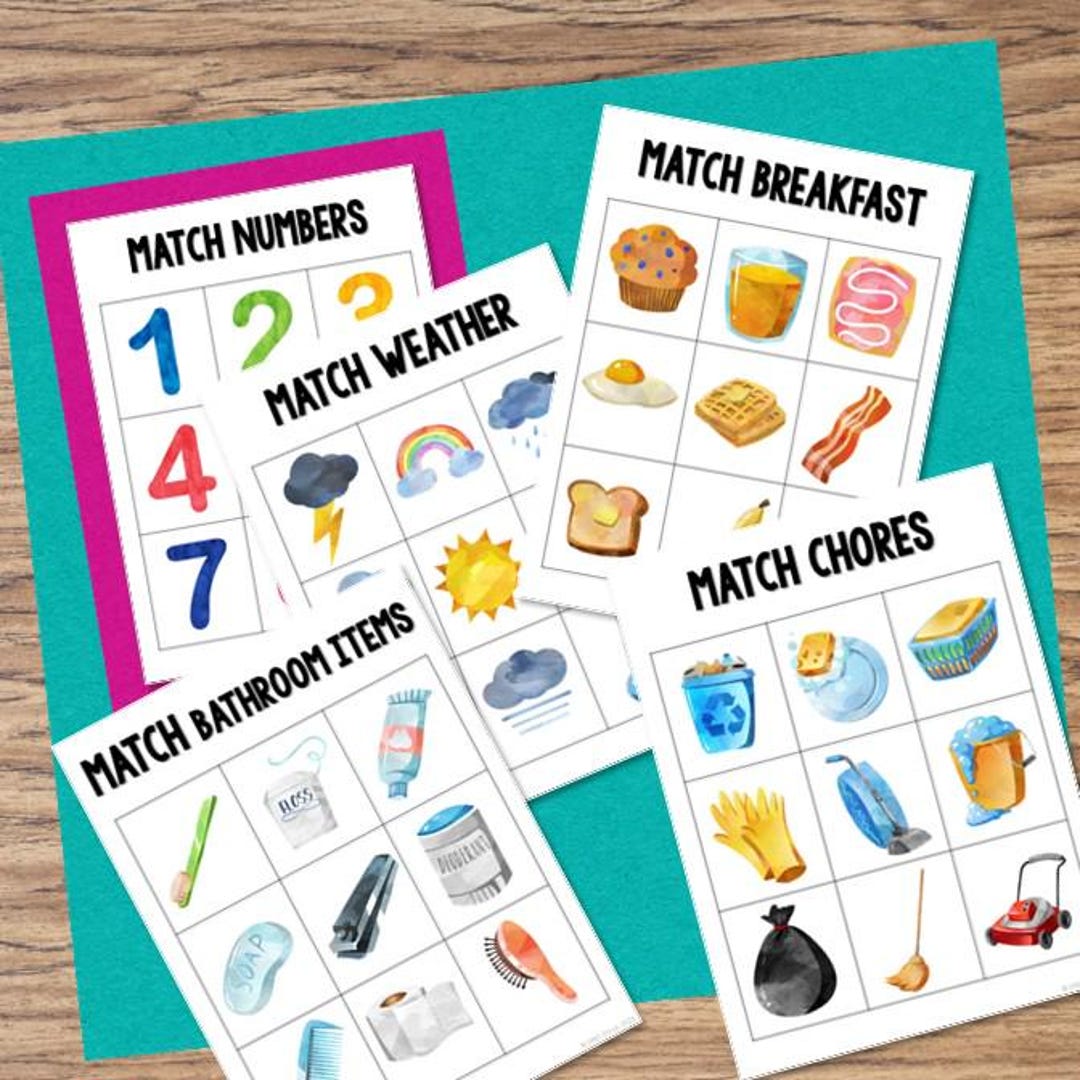 25 Easy Prep Anytime Matching Life Skills File Folders for Special ...