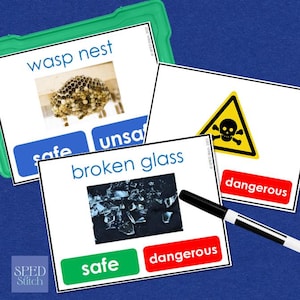 Identifying Safe Dangerous Task Cards for SPED Autism Classrooms (Safe Unsafe)