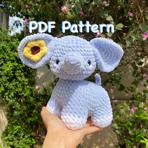 CROCHET PDF PATTERN: Elephant zdjęcie 1