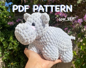 Hippo Low Sew Crochet PATTERN