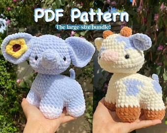 Crochet Big Cow & Elephant PATTERNS