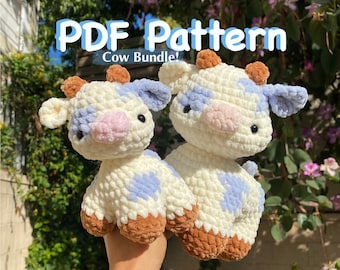 CROCHET PDF PATTERN: Big & Mini Cow Combo