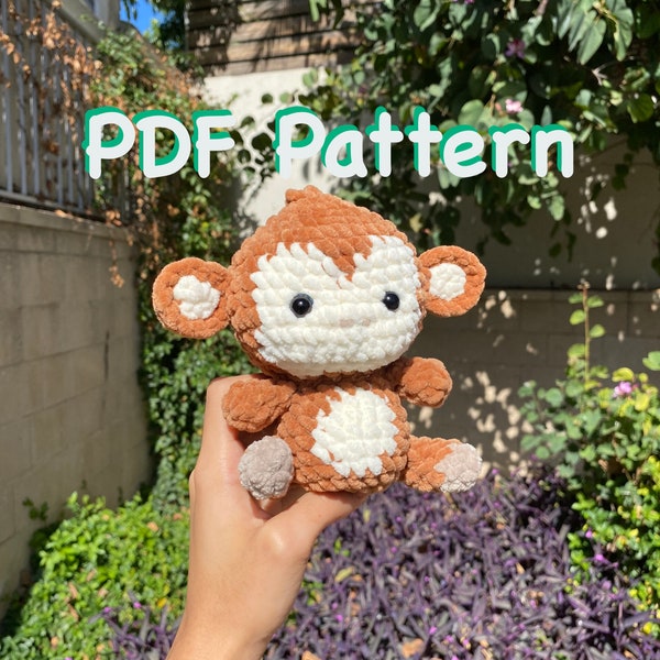 CROCHET PDF PATTERN: Baby Monkey