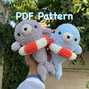 Crochet Swimming Seal (Seal + Floaty)  PATTERN