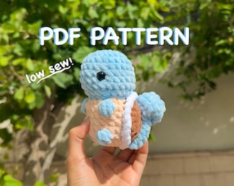 Mini Low Sew Virkade Mönster Inspirerade Av Squirtle