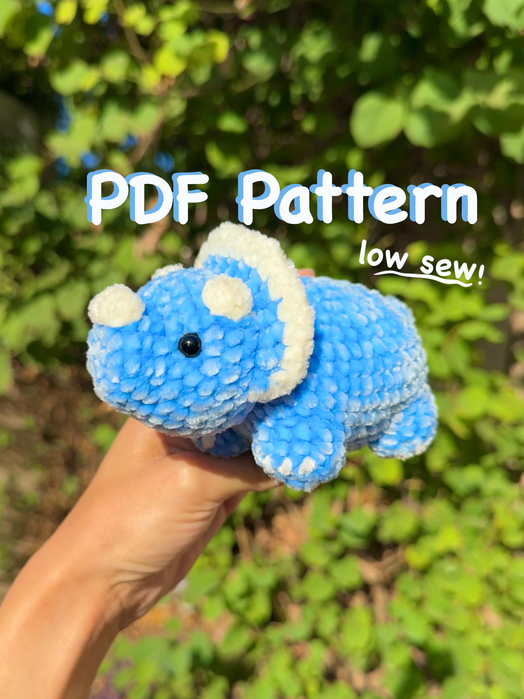 39 Triceratops Crochet Patterns for Dino Lovers, Nursery Decor, and Handmade Gifts 19 Triceratops Low Sew Crochet