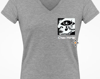 Tee-shirt femme manches courtes avec dessin d'artiste