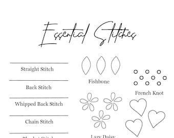 Hand Embroidery Stitch Sampler: Essential Needlework (PDF Pattern)