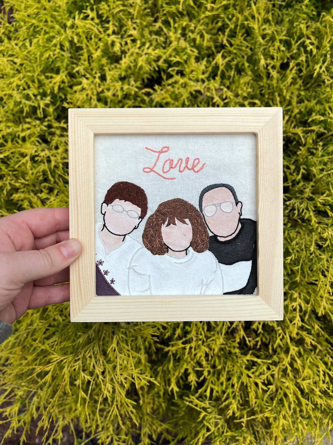Custom Hand Embroidery Portrait, Embroidery Portrait, Minimalist