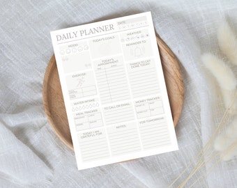 Daily to Do List Printable/digital Planner, Instant Download, Minimal ...