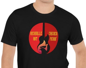 Nashville Hot Chicken Pickin' Guitar T-shirt - Vintage Music Lover Tee