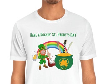 Rockin' St. Patrick's Day Guitar T-Shirt: Funny Beer Tee