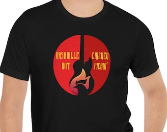 Retro Nashville Hot Chicken Pickin' Guitar T-Shirt