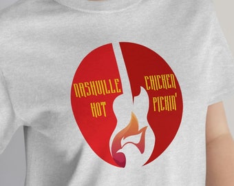Retro Nashville Hot Chicken Guitar T-Shirt: Music Lover Tee