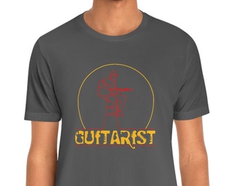 Guitarist on Stool Music Shirt: Personalized Bella Canvas Tee