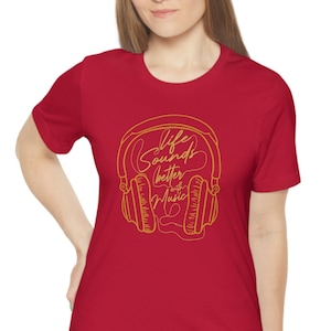 Life sounds better with music T-shirt, music shirt, music tee, gift for musicians, djs, dj shirt