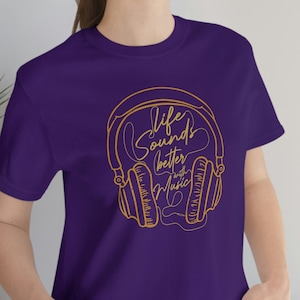 Life sounds better with music T-shirt, music shirt, music tee, gift for musicians, djs, dj shirt