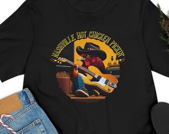 Nashville Hot Chicken Pickin' Guitar T-shirt - Vintage Music Lover Tee