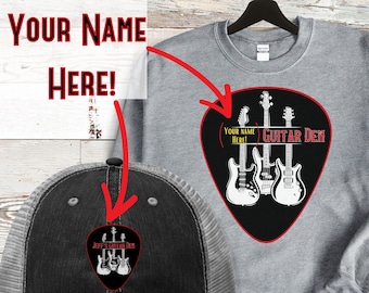 Personalized Guitar Apparel: Custom Name Rock 'n Roll Fashion