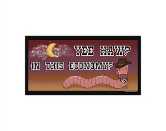 Cowboy Worm Bumper Sticker