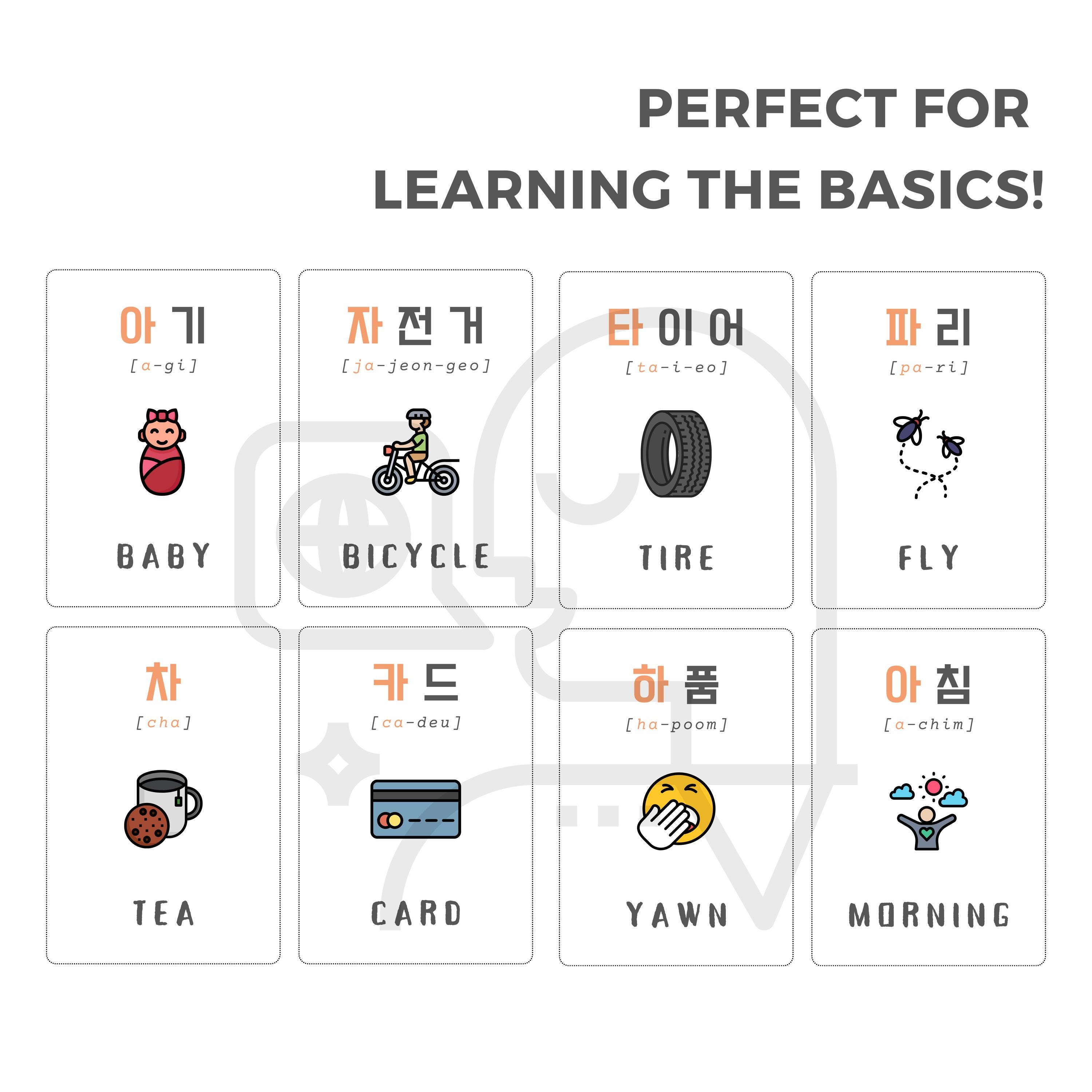 25 Hangul Flashcards | Learn Korean Alphabet | Printable Vocabulary PDF ...