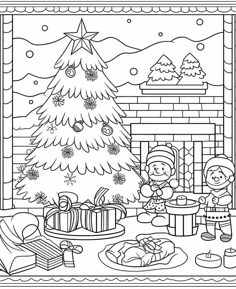 80 Christmas Themed Coloring Book Spread Joy and Creativity With
