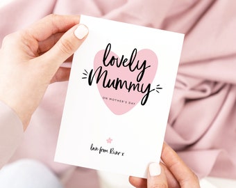 Personalised Lovely Mummy Mother's Day Card, Mummy Card, Card For Mummy, Card For Mum, Personalised Mother's Day Card, Heart Card