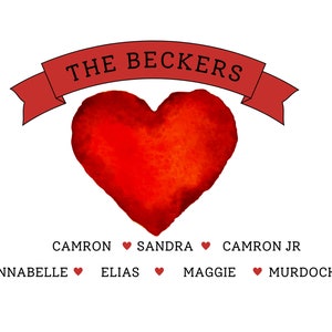 Valentine Personalized Family Heart