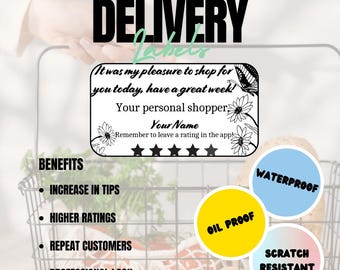 Delivery Driver Thank You Stickers – Courier Labels to Boost Tips & Ratings – “Daises” by TipNote