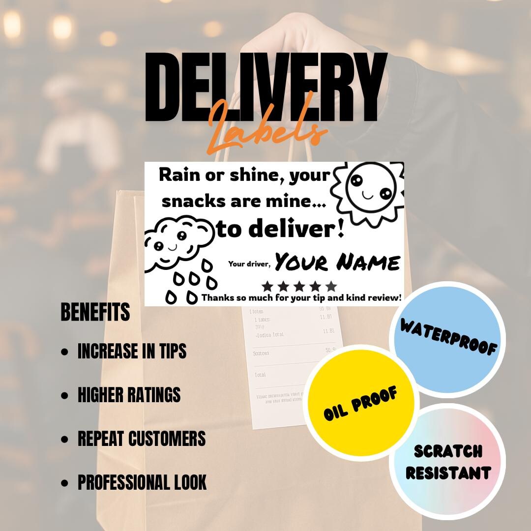 Delivery Driver Thank You Stickers – Courier Labels to Boost Tips ...