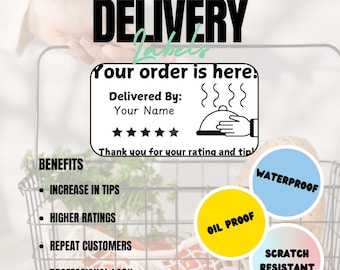 Delivery Driver Thank You Stickers – Courier Labels to Boost Tips & Ratings – “Platter” by TipNote