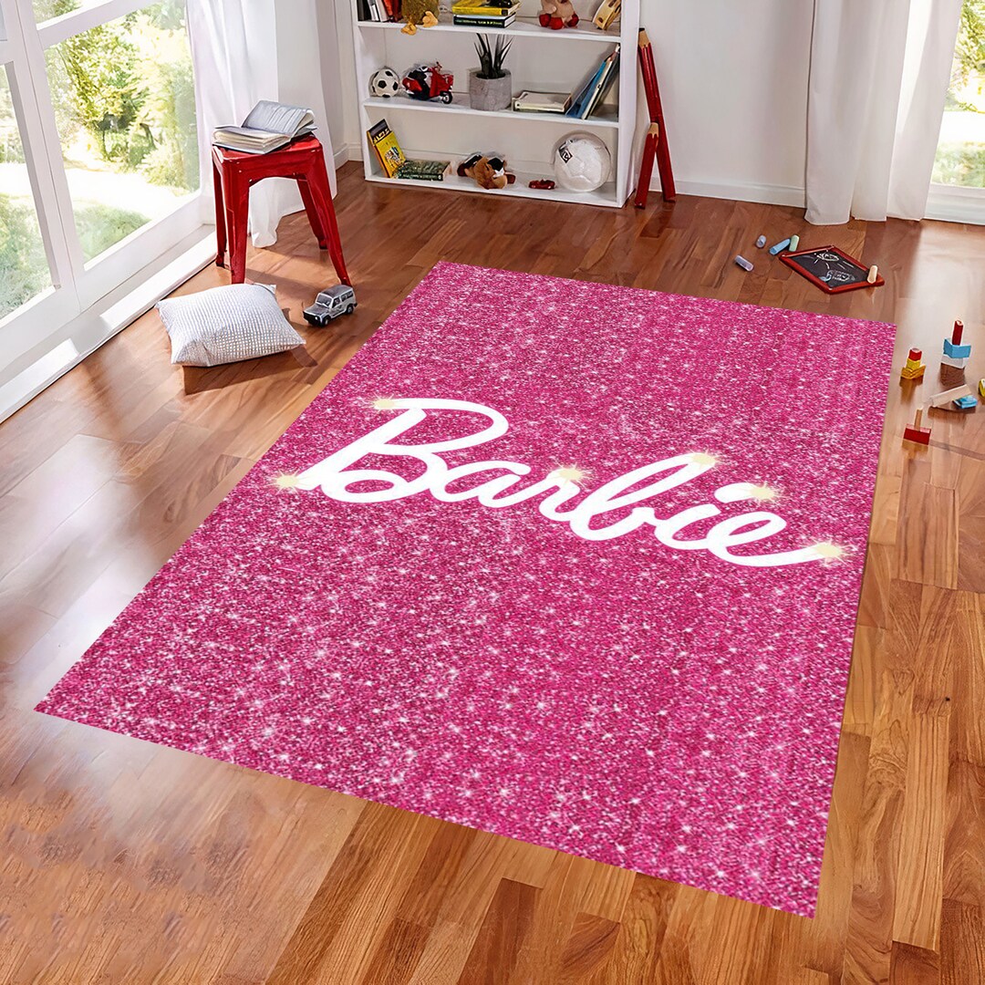 Barbie Rug Pink Area Rug Children's Room Rug Baby Room Etsy