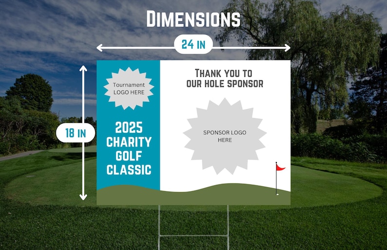 Golf Tournament Sponsor Sign - Template 1 - Etsy