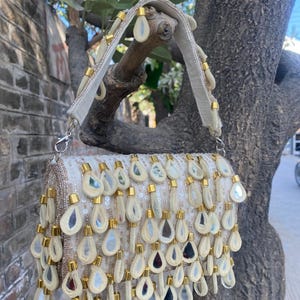 Indische Handgemachte Multi Flap Tasche, Spiegelarbeit Boho Schulter Geldbörse, Festival Multi Flap Bag, Boho Geldbörse, Rajasthani bestickte Geldbörse
