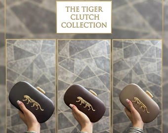 Panther Clutch Set – 3 Color Combo Evening Bag, Designer Party Handbag