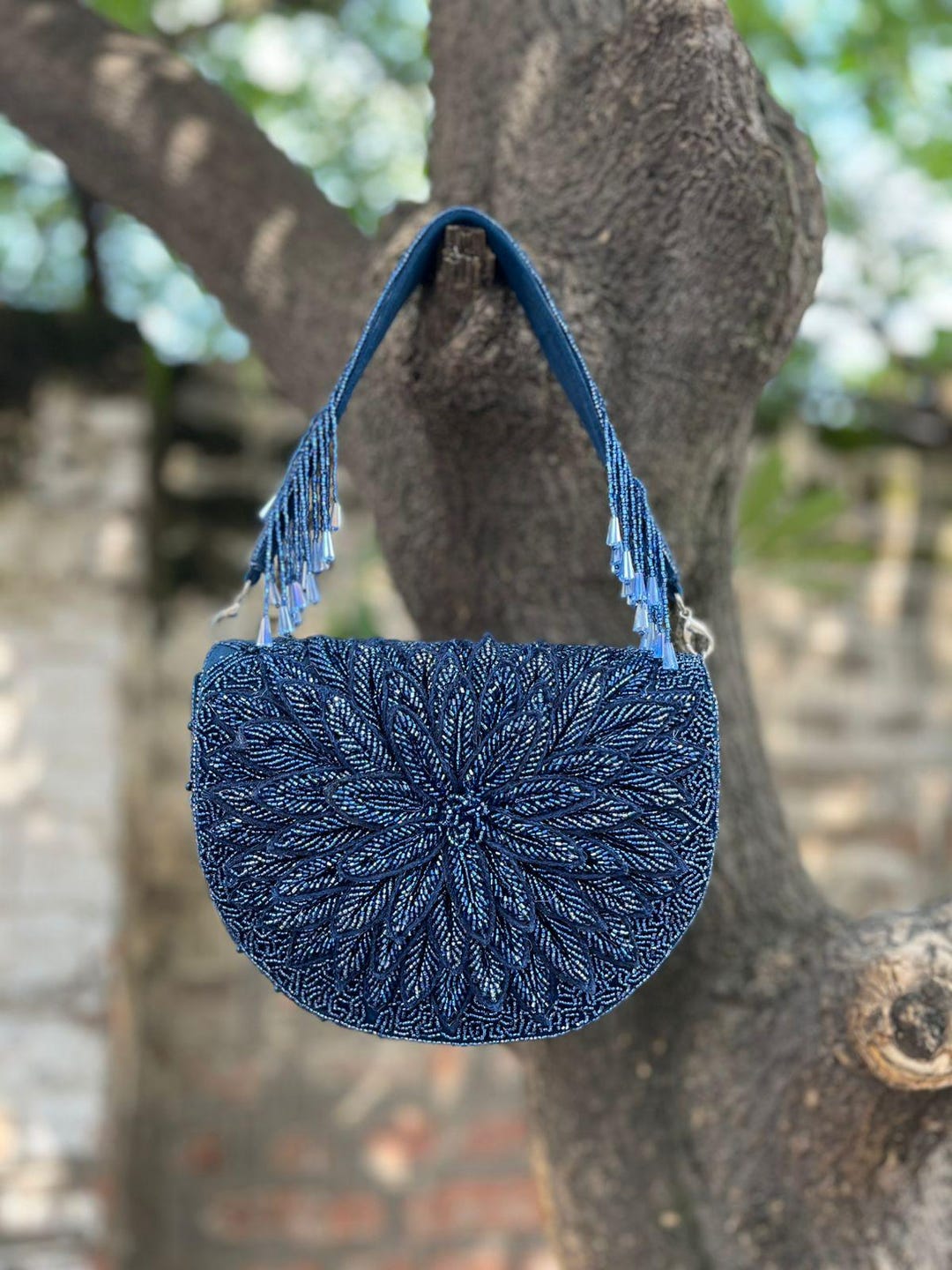 ビーズ刺繍 パーティーバッグ ハンドバッグ ブルー ビーズ刺繍2wayミニパーティーバッグ – BLUE ONLINE