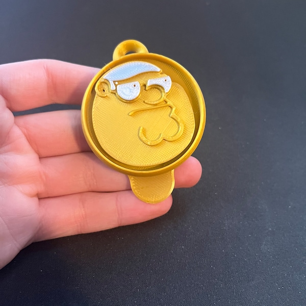 Medallion *Peter Griffin* Inspired Air Tag Case Holder Keychain Game Hero Item Collectible Token Multicolored 3D Print Accessory Gold