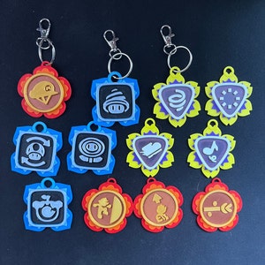 Super Mario Wonder Abzeichen Schlüsselanhänger mit Schlüsselring Clips Videospiel Geschenk Sammlerstück 3D Print Medaillon Spielheld Einzigartiges Accessoire für Taschen