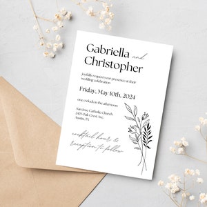 Modern Wedding Invitation, Minimal Wedding Invites, Simple Wedding Invitations, Classy Wedding Invites, Black and White Wedding Invitations