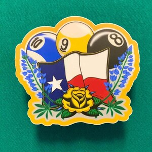 Texas Billiards Sticker - Pool Player Vinyl Decal