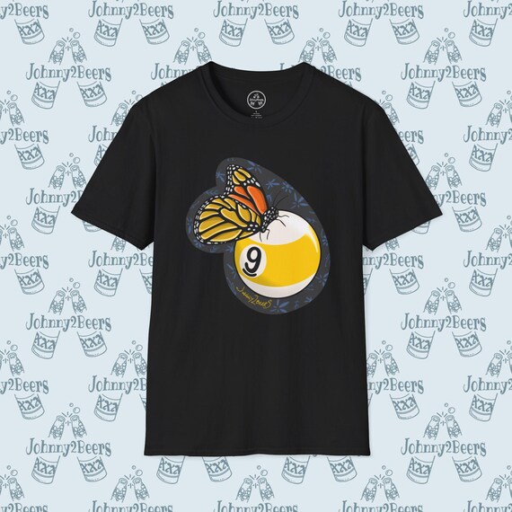 Monarch 9 Ball Pool Butterfly Billiards T-Shirt