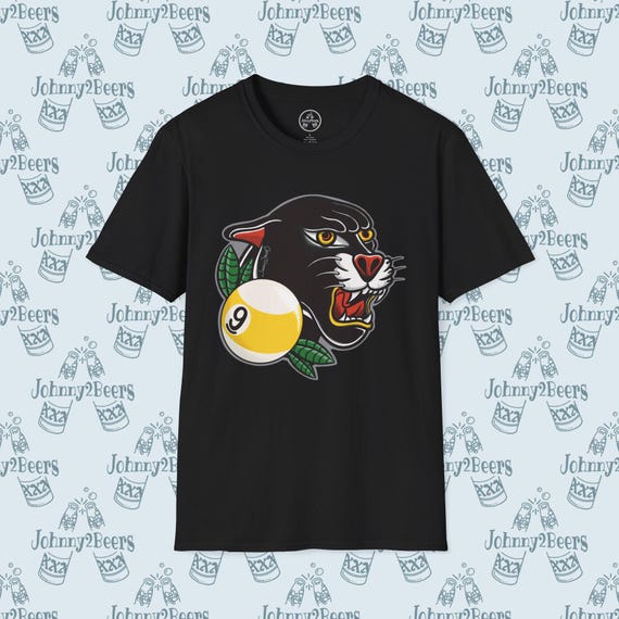 Fierce Panther 9 Ball T-Shirt Vintage Pool Cat Style