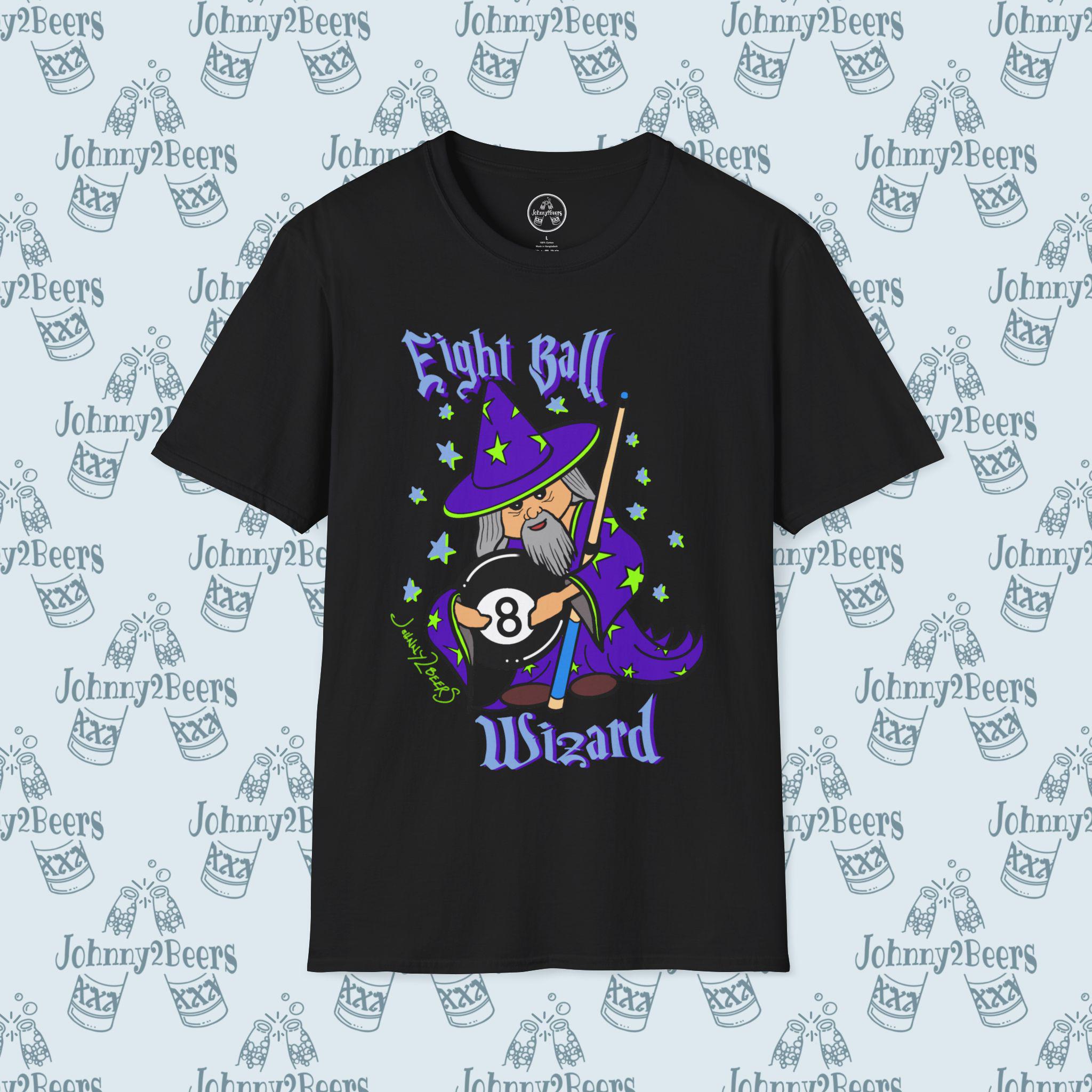 Eight Ball Wizard Billiards T-shirt: Spellbinding Shots & Magical Billiards Wisdom